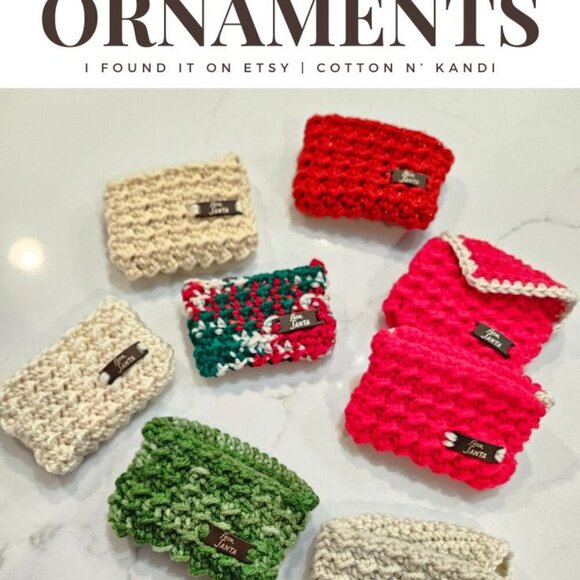 Lot of 8 Crochet Gift Card Ornaments- From Santa - Picture 7 of 15